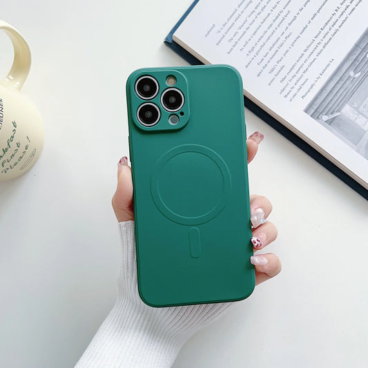 For Magsafe Magnetic Wireless Charge Case For iPhone 17 Air 16E 16 15 14 13 12 Pro Max Plus Liquid Silicone Strap Phone Cover