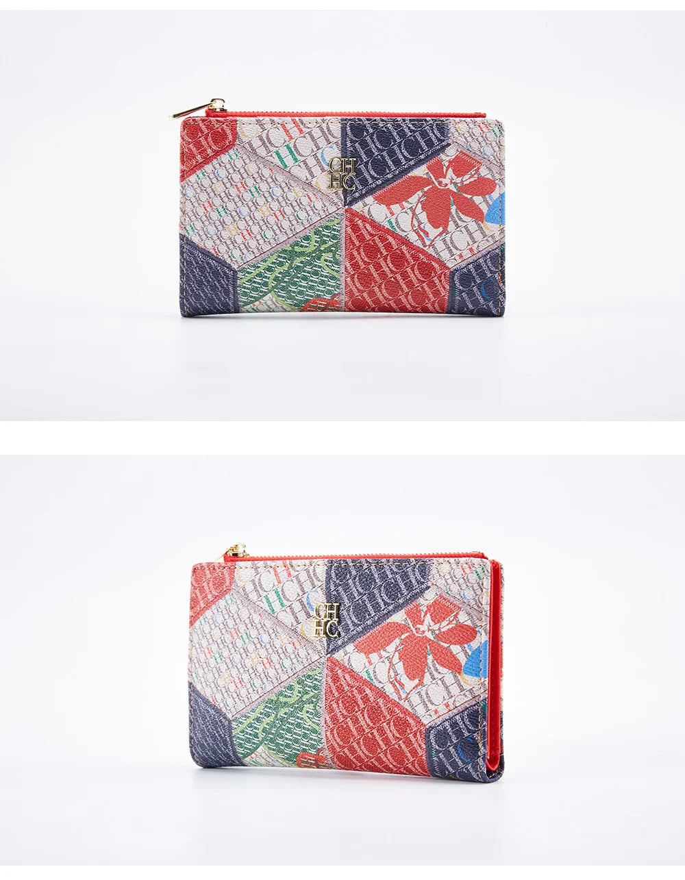 Women's Wallet CHCH Fashion Letter Cartoon Pattern Classic Retro Long Storage Wallet PVC Material Bag