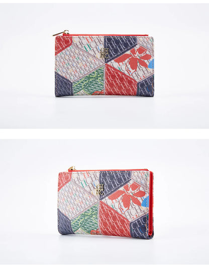 Women's Wallet CHCH Fashion Letter Cartoon Pattern Classic Retro Long Storage Wallet PVC Material Bag