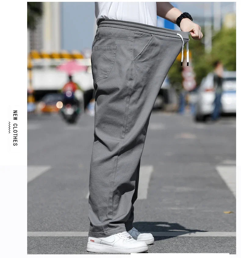 Men's Summer Workwear Pants Plus Size Loose Straight Leg Casual Trousers XL-8XL Big and Tall Large Summer Pants Asian Size