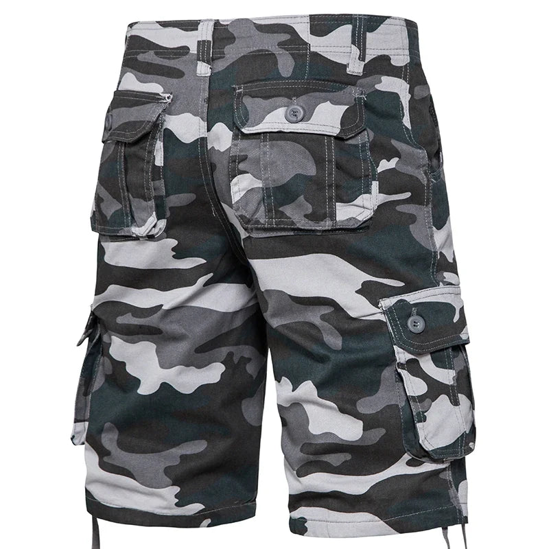 Men's Camo Shorts Summer Casual Half Pants Camouflage Outdoor Sports Short Pants Side Pocket Cotton Breathable Shorts