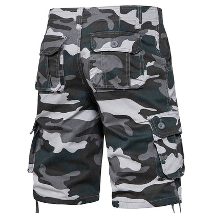 Men's Camo Shorts Summer Casual Half Pants Camouflage Outdoor Sports Short Pants Side Pocket Cotton Breathable Shorts
