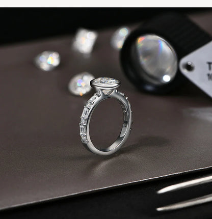 Top Quality Oval Cut 2.0CT Moissanite Rings for Women 925 Sterling SIlver Engagement Ring Jewelry Gift With Certificate