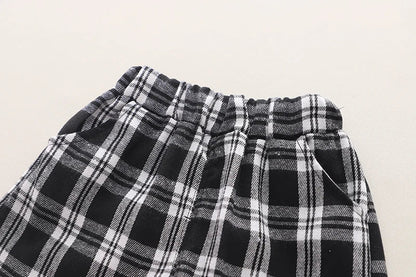 Boys clothing set summer Korean style striped T-shirt checkered shorts fashionable children's cotton 2 piece casual baby clothes