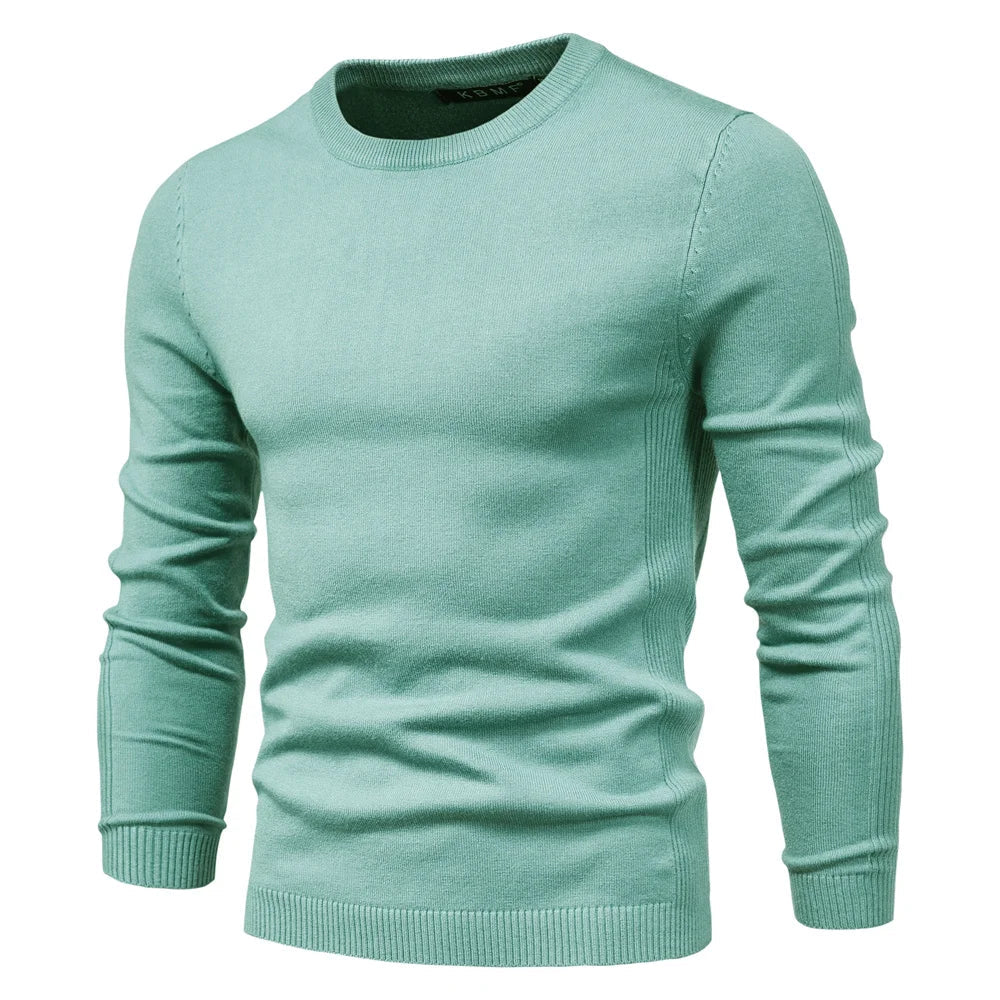 2021 New O-neck Pullover Men's Sweater Casual Solid Color Warm Sweater Men Winter Fashion Slim Mens Sweaters 11 Colors