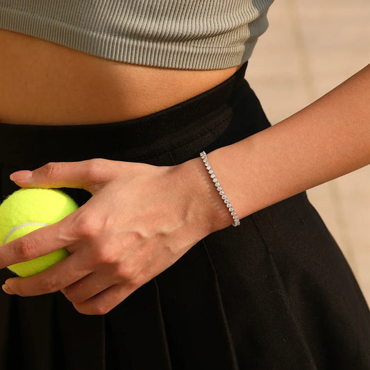Bracelet de tennis en moissanite ronde D VVS1 3,0 mm en argent sterling 925, bracelets de tennis empilables pour femmes, hommes, cadeaux de bijoux