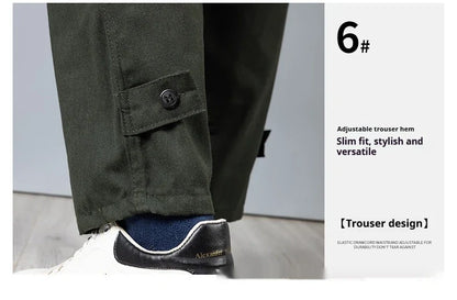 Spring and Autumn Men's Wear Resistant Crotch Work Pants Straight Leg Labor Protection Pants Factory Workshop Camouflage Pants