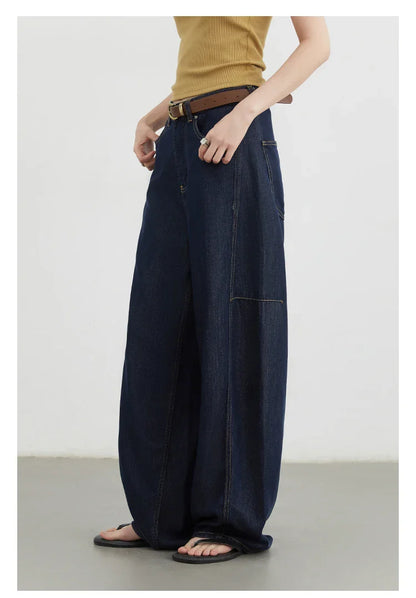 Women's Jeans Loose Casual New High Waist Split Female Wide Leg Denim Pants  Spring Autumn 2025