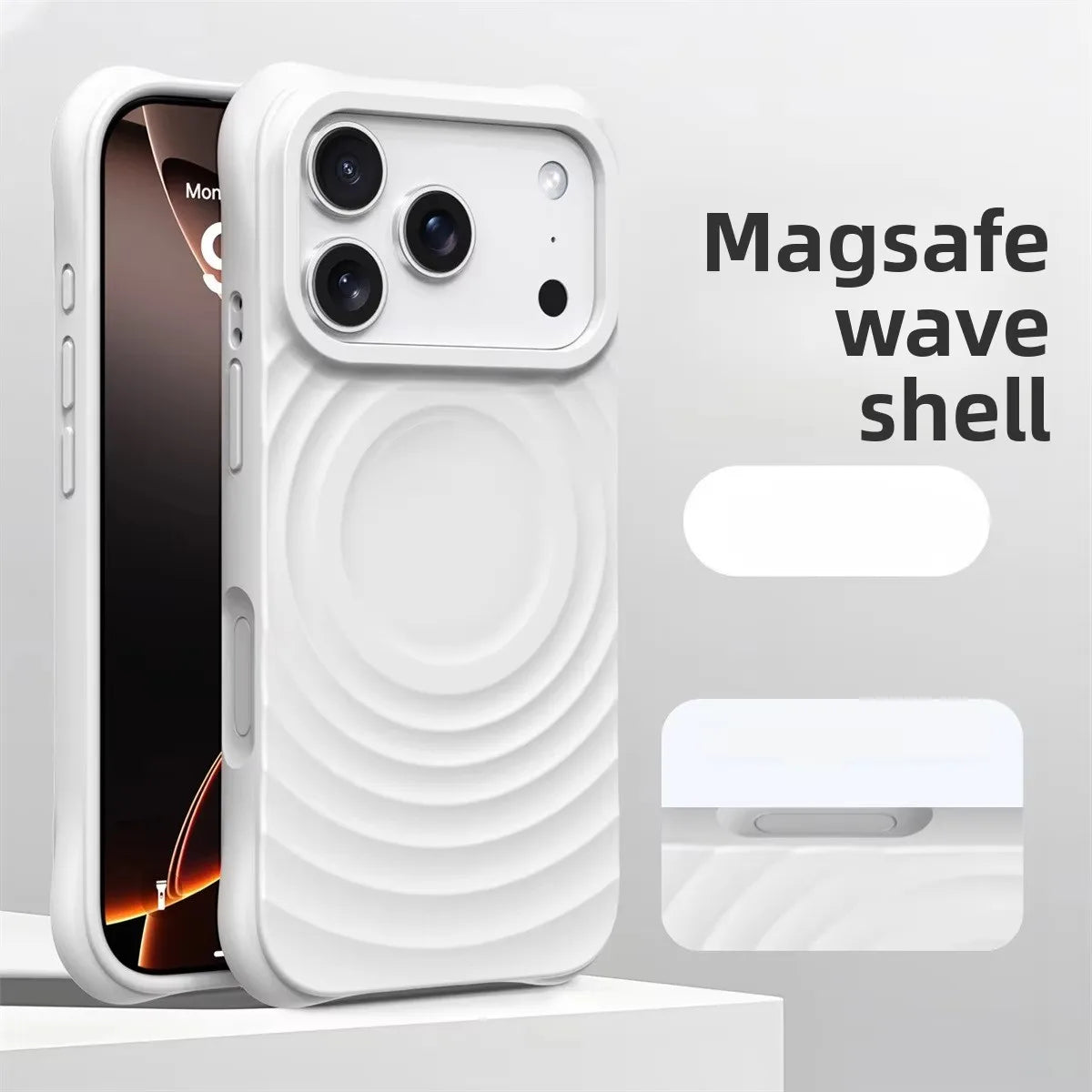Water Ripple Silicone For Magsafe Wireless Charge Magnetic Phone Case For iPhone 17 16 15 14 Pro Max Air Soft Shockproof Cover