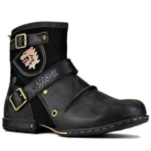 New Round Toe European and American Retro Men's Leather Boots Men's Shoes Men's Boots Plus Size 2023