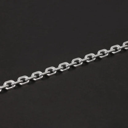 4mm 925 Sterling Silver Diamond-Cut Paperclip Chain Bracelet for Men Cable Link Chain Simple Hiphop Fashion Party Jewelry