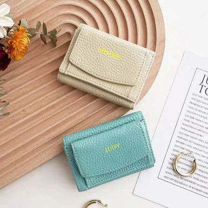 Porte-cartes en cuir de vachette avec logo personnalisé pour femme et homme, sac à cartes fin en cuir véritable, gravure du nom, portefeuille de luxe décontracté