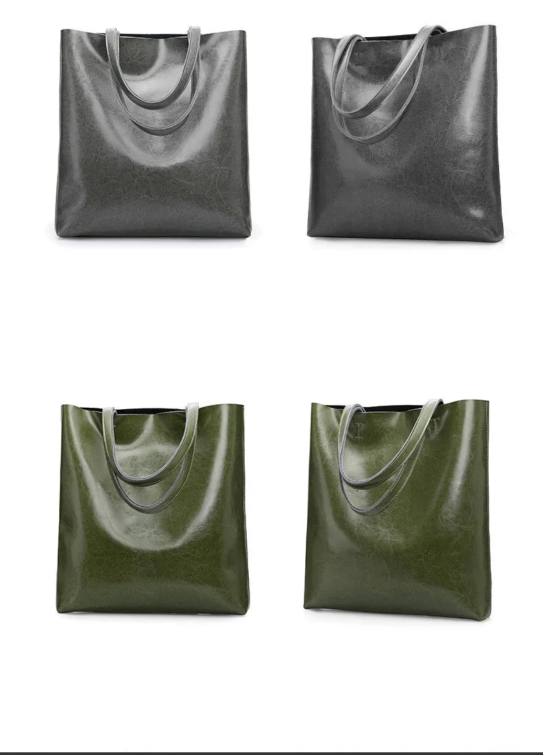 2024 Office Hand Shoulder Bags For Women Tote Cow Leather Bag Ladies Genuine Leather Handbags Big Women Bag Large Vintage Female