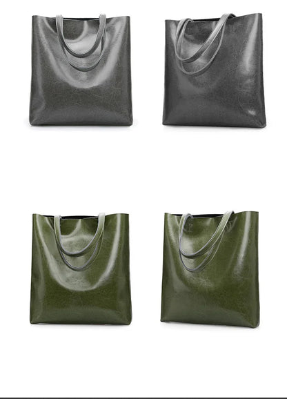 2024 Office Hand Shoulder Bags For Women Tote Cow Leather Bag Ladies Genuine Leather Handbags Big Women Bag Large Vintage Female