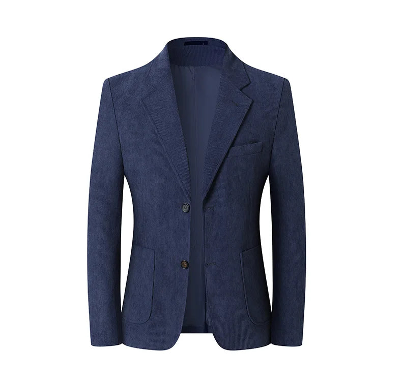 Blazer Hombre High-quality Men's Fashionable Corduroy Jacket Business Casual Social Banquet Formal Suit Jacket Plus Size Blaze