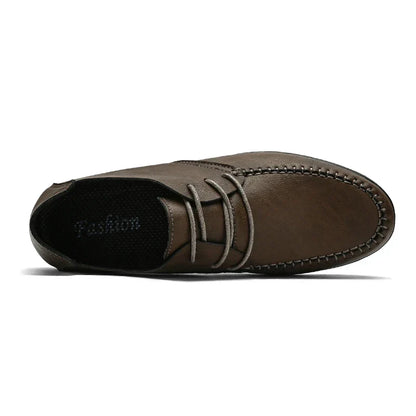 Men's leather shoes soft soles four seasons plus size casual leather shoes fashion trendy youth party Versatile driving shoes