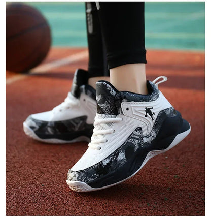2025 Basketball Shoes for Kids Sneakers New Boys Brand Thick Sole Non-slip Children Sports Shoes Child Boy Basket Trainer Shoes