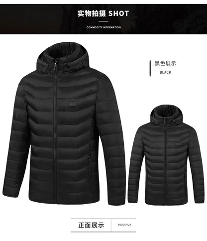 21 Areas Heated Jacket Women's Warm Vest USB Men's Heating Jacket  Waterproof Winter Heated Jackets Ski Clothing Coat Heated