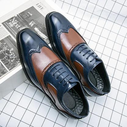 Italy High Quality Pointed Fashion Oxford Shoes Lace Up Men's Shoes Pointed Style Luxury Moccasin Casual Luxury Leather Shoes