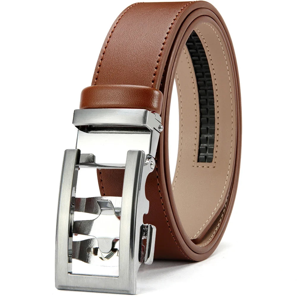 DOOPAI New Mens Belt Hollow Automatic Mens Belt Genuine Leather Luxury Belt  For Men Belt Male Strap Male Metal Automatic Buckle