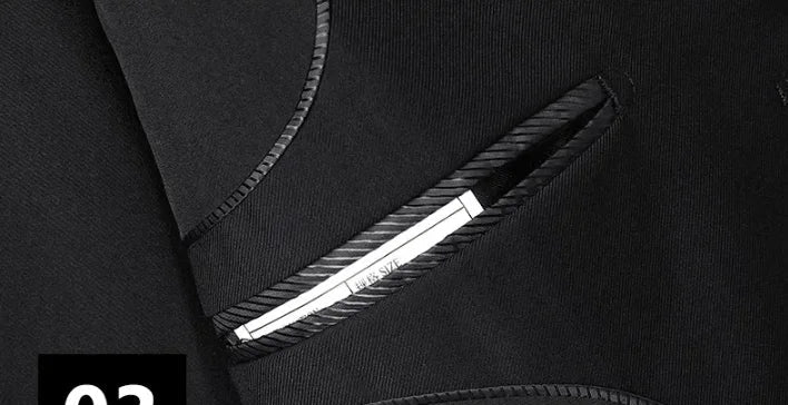 New (Blazer+pants) Men's Fashion Business Gentleman Italian Style Slim Solid Color Professional Suit Wedding Groom Best Man Suit