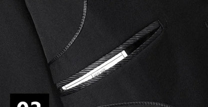 New (Blazer+pants) Men's Fashion Business Gentleman Italian Style Slim Solid Color Professional Suit Wedding Groom Best Man Suit
