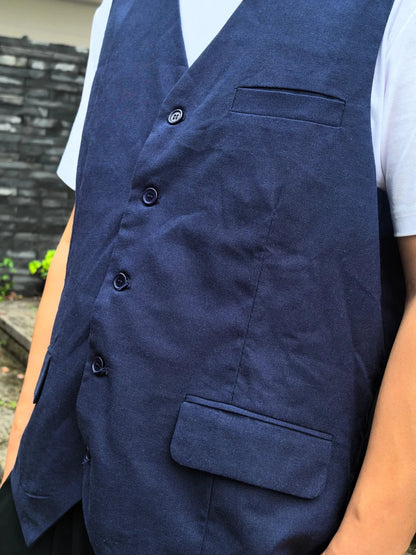 V Neck  Men's Vest Linen Suit Vest Summer Leisure Cotton Linen Waistcoat For Beach