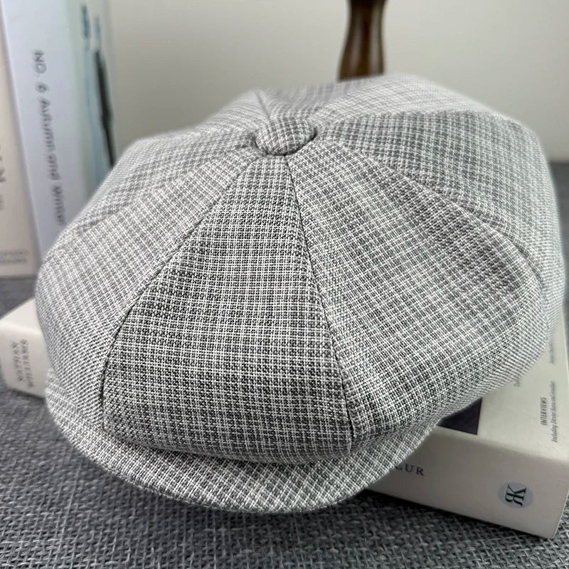 Summer Flax Newsboy Caps Breathable Octagonal Hat Men Women Berets Thin Casual Painter Caps Hats for Men