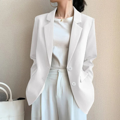 New Solid Color Blazer Coat Female Spring Autumn  Fashion Suit Jacket Ladies 2026  Advanced Long Sleeves Casual Tops Outwear