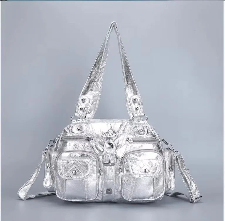 Vintage Women Handbags Fashion Satchel PU Shoulder Bag Top-handle Handbag Dumpling Pack Gifts Shoulder Bags Phone Money Pack
