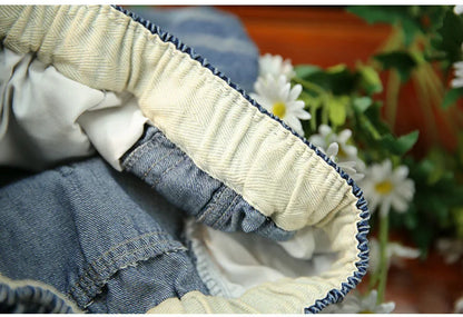 Fashion Summer Ladies Ripped Loose Jeans Womens Leisure Embroidery Denim Trousers Vintage Females Elastic Harem Pants