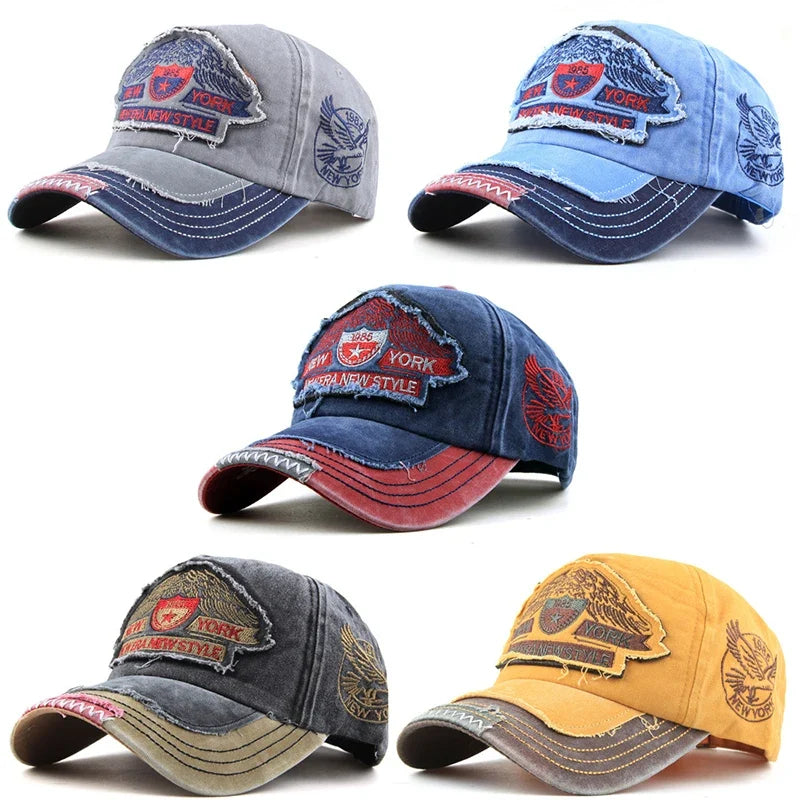 Unisex Washed Cotton Peaked Cap Fashion Letters Adjustable Snapback Baseball Caps For Men Women Hip Hop Dad Trucker Hat Bonnet