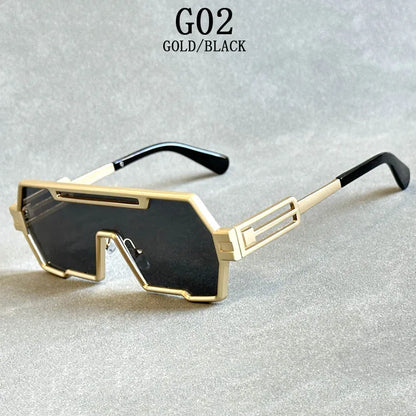 Steampunk Sunglasses For Men Vintage Designer Punk Fashion Glasses Retro One-Pieces Gafas De Sol Hombre Lunette De Soleil Homme