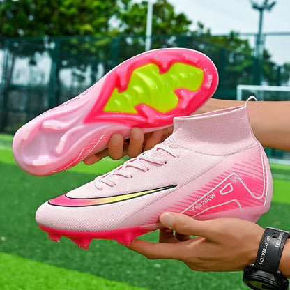 New Men Football Boots Match Outdoor Long Spikes Soccer Shoes Cleats Comfortable Training Sport Adult Breathable Boys Non Slip