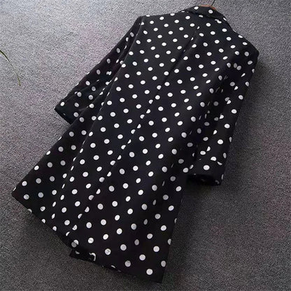 2022 New Summer Women Blazer Polka Dots Thin Jacket  Female Office Lady Suit Coat Professional Wear Casual Jackets Blazers 5XL