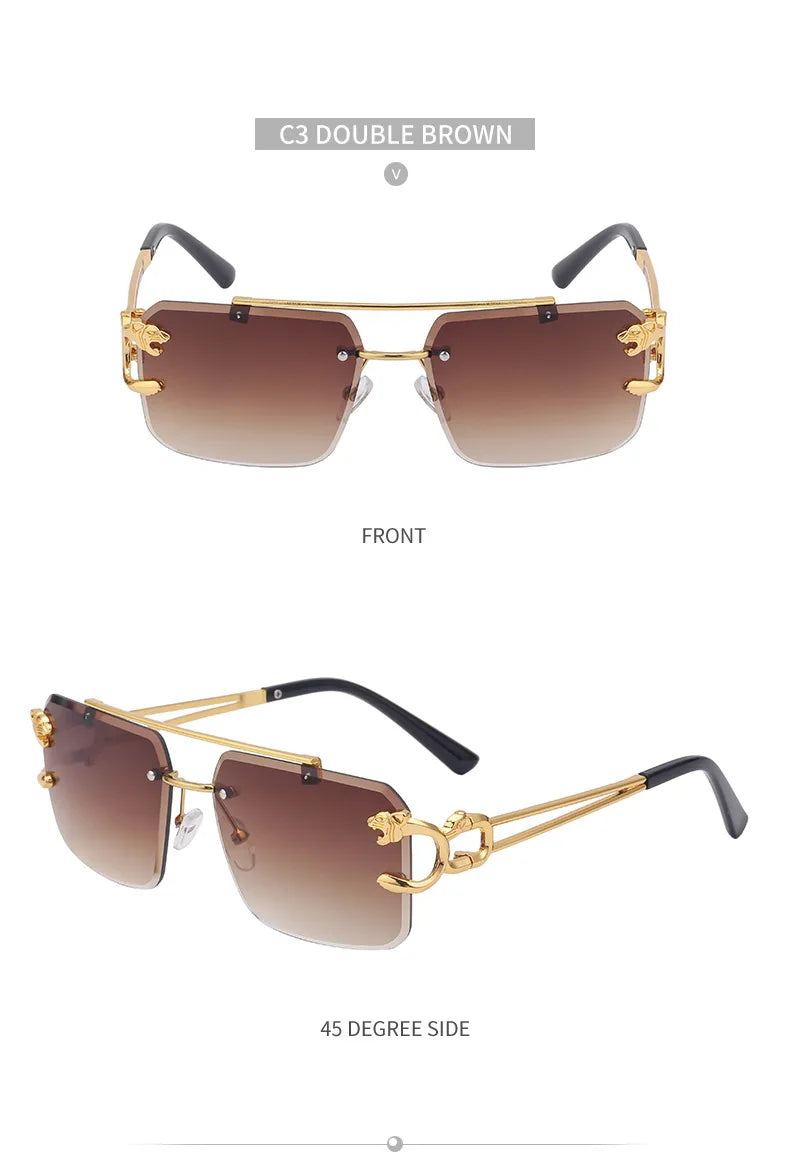 New Retro Rimless Sunglasses For Men Steampunk Sunglasses Women Punk Fashion Glasses Vintage Shades Gafas De Sol Sonnenbrill Sun