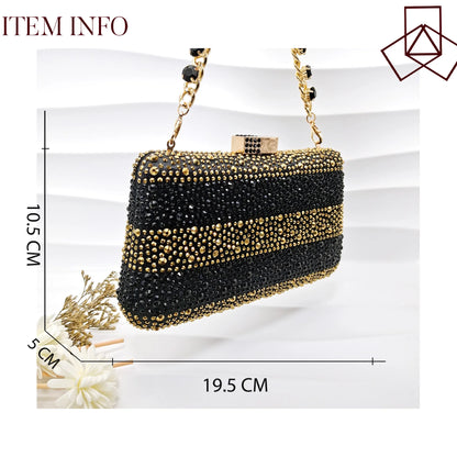 Ladies High Quality Women's Pumps Black Gold Shoes and Bag Set DURABLE OUTSOLE Italian Fashion Design For Nigeria Wedding