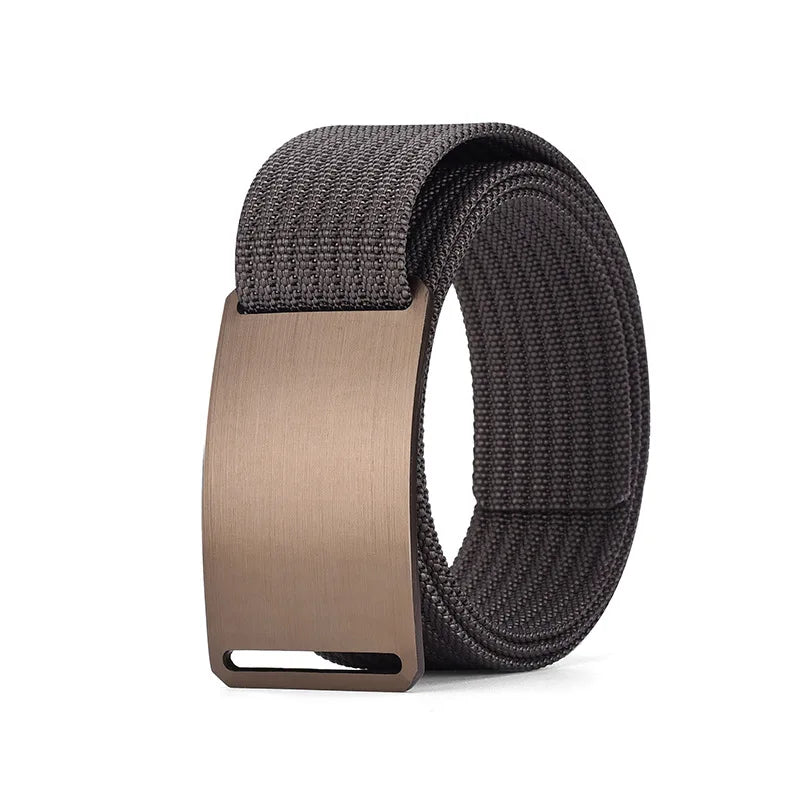Aluminum Buckle Nylon Belt New Outdoor Belt men's Casual Canvas Woven Belt Leather Belt Men Cinto Preto Y005