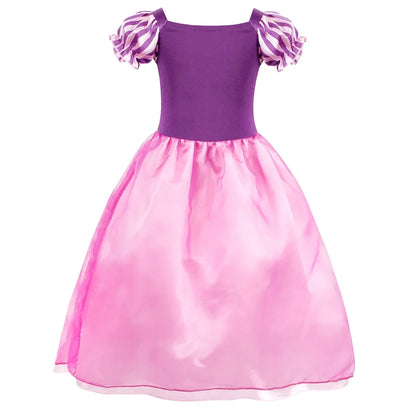 Girl Role Play Rapunzel Princess Dress for Kids Halloween Cosplay Tangled Costume Birthday Party Sequins Mesh Bow Clothes