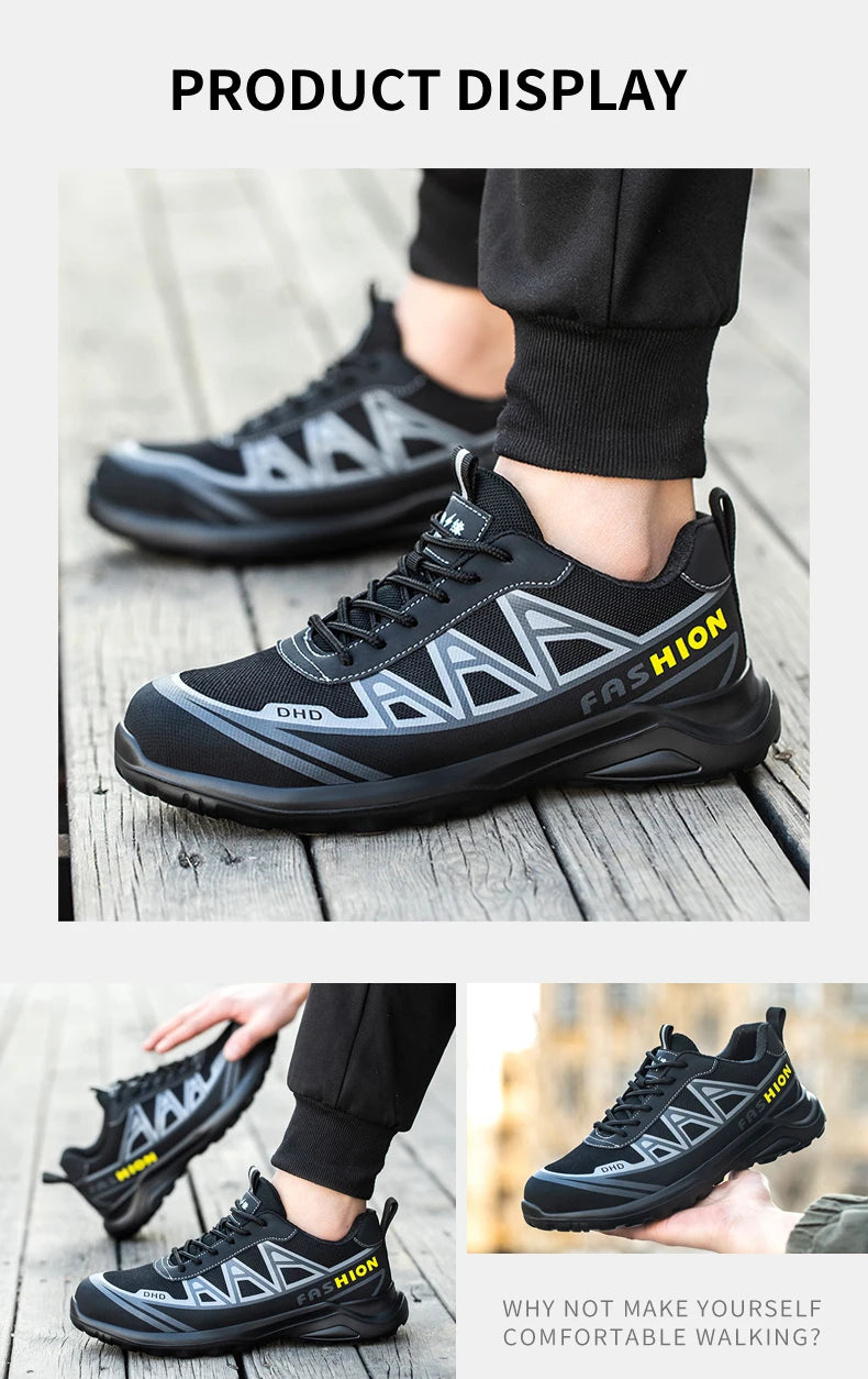 Work Safety Shoes Men Safety Boots Anti-smash Anti-puncture Work Shoes Sneakers Shoes Male Work Boot Indestructible