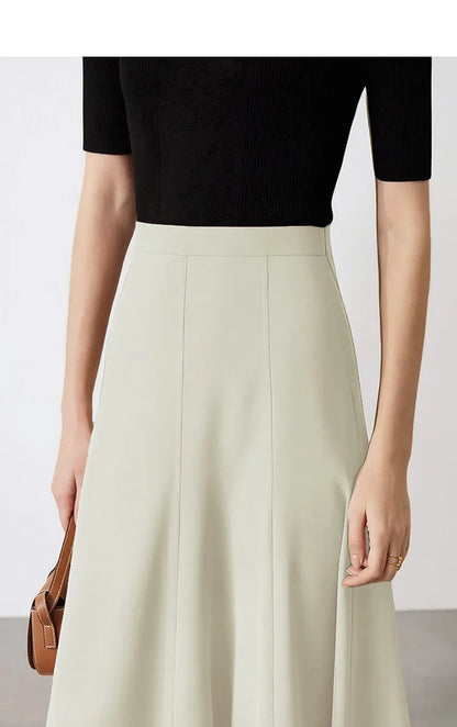 Women's Skirt 2026 Summer New Elegant Office Solid High Waist Mermaid Skirt Casual Loose Versatile Woman Clothes 12622093
