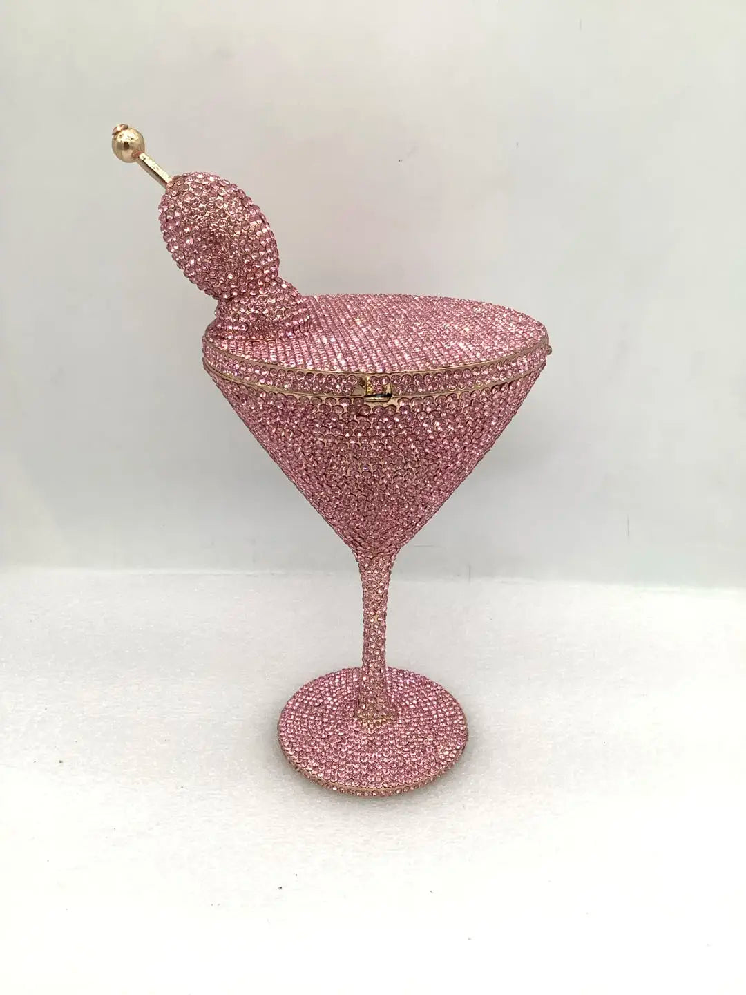 Cherry Martini Gold Rhinestone Evening Cocktail Party Handbag Women Luxury Bling Crystals Wedding Bridal Clutch Purses