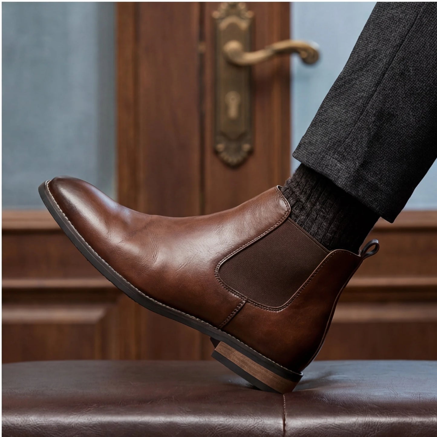 Chelsea Men Boots Fashion Brand Comfortable Leather Ankle Boots