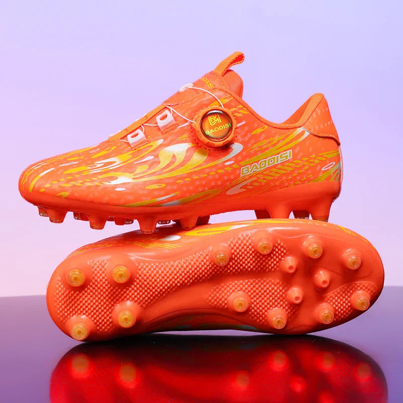 Kids Soccer Cleats Football Shoes Studs Non Slip Breathable Lightweight Training Sports Boys Girls Children Football Match Boots