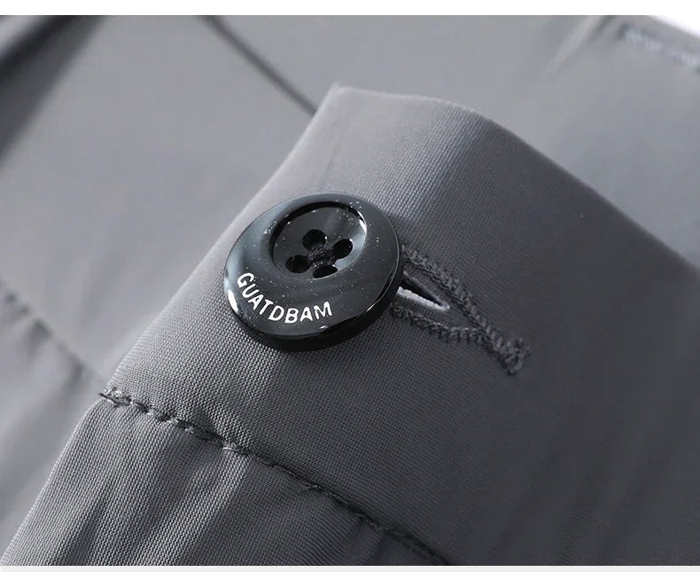 Summer Ultra-thin Men's Casual Pants High Elastic Quick-drying Ice Silk Slim Straight Business Formal Solid Color Trousers