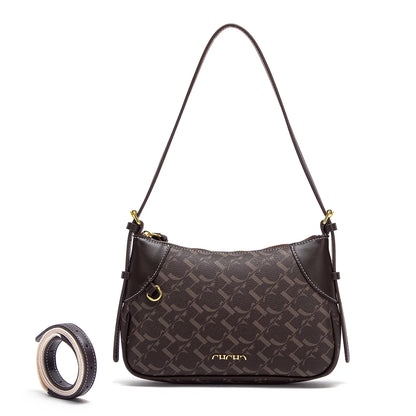 Women's Shoulder Bag 2025 Summer New Simple Crescent Bag with Two Shoulder Straps