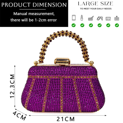 Nigerian Heel Party for Women Shoes and Bag Set Champagne Colour Rhinestone Handbag Italian Design Wedding INS 2024