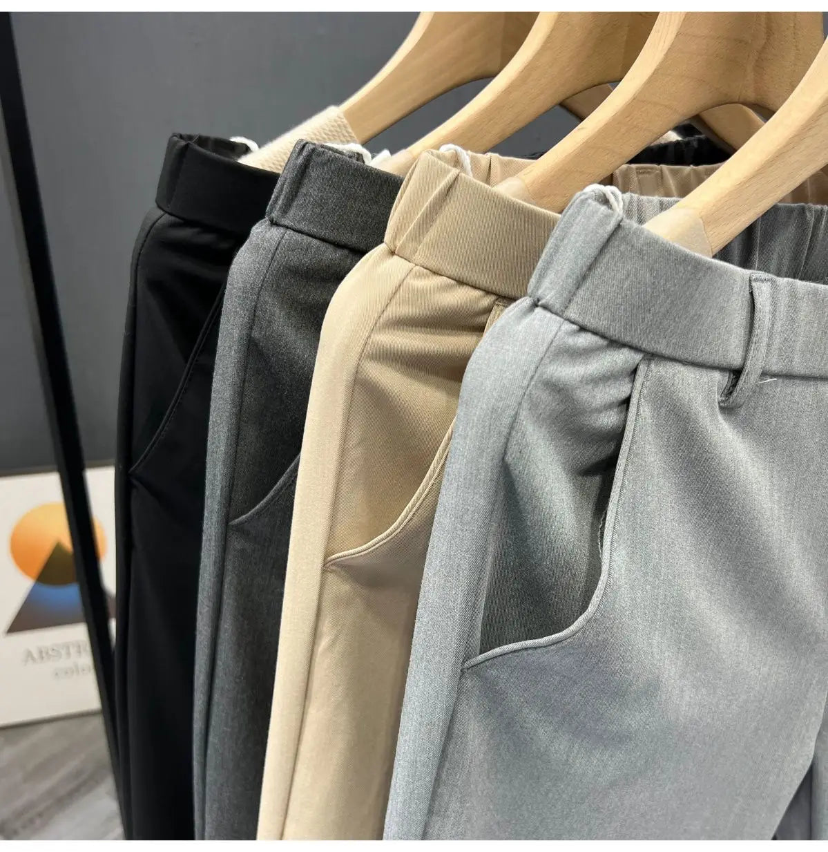 Men's Clothing Summer Fashion Business Casual All Match Suit Pants Formal Strecth Solid Straight Slim Trousers Pantalones Hombre