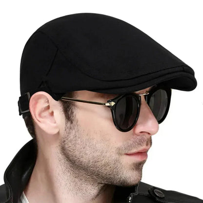 Men Solid Color Newsboy Caps British Painters Hats Spring Autumn Berets Adjustable Flat Cap
