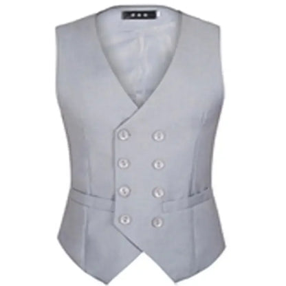 Black Mens Suit Vest Professional Men's Double Breasted Casual Vest Seasonal Men's Wedding Groomsman Suit Top Gray Vest jacket